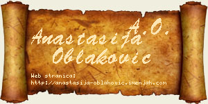 Anastasija Oblaković vizit kartica